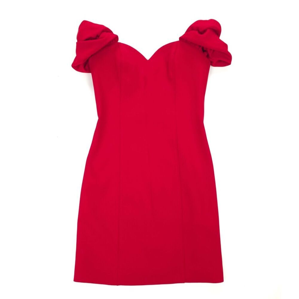 NEW Zara Off Shoulder Sweetheart Mini Dress Red Coquette Romantic Y2k Minimal